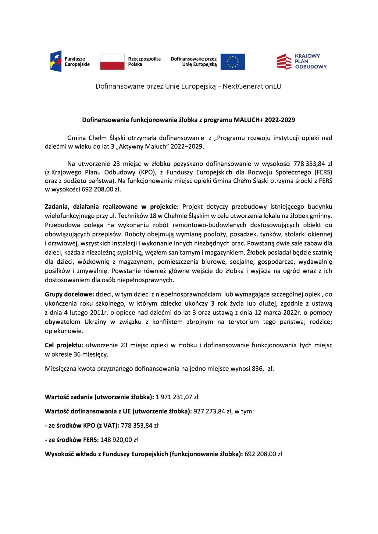 informacja maluch