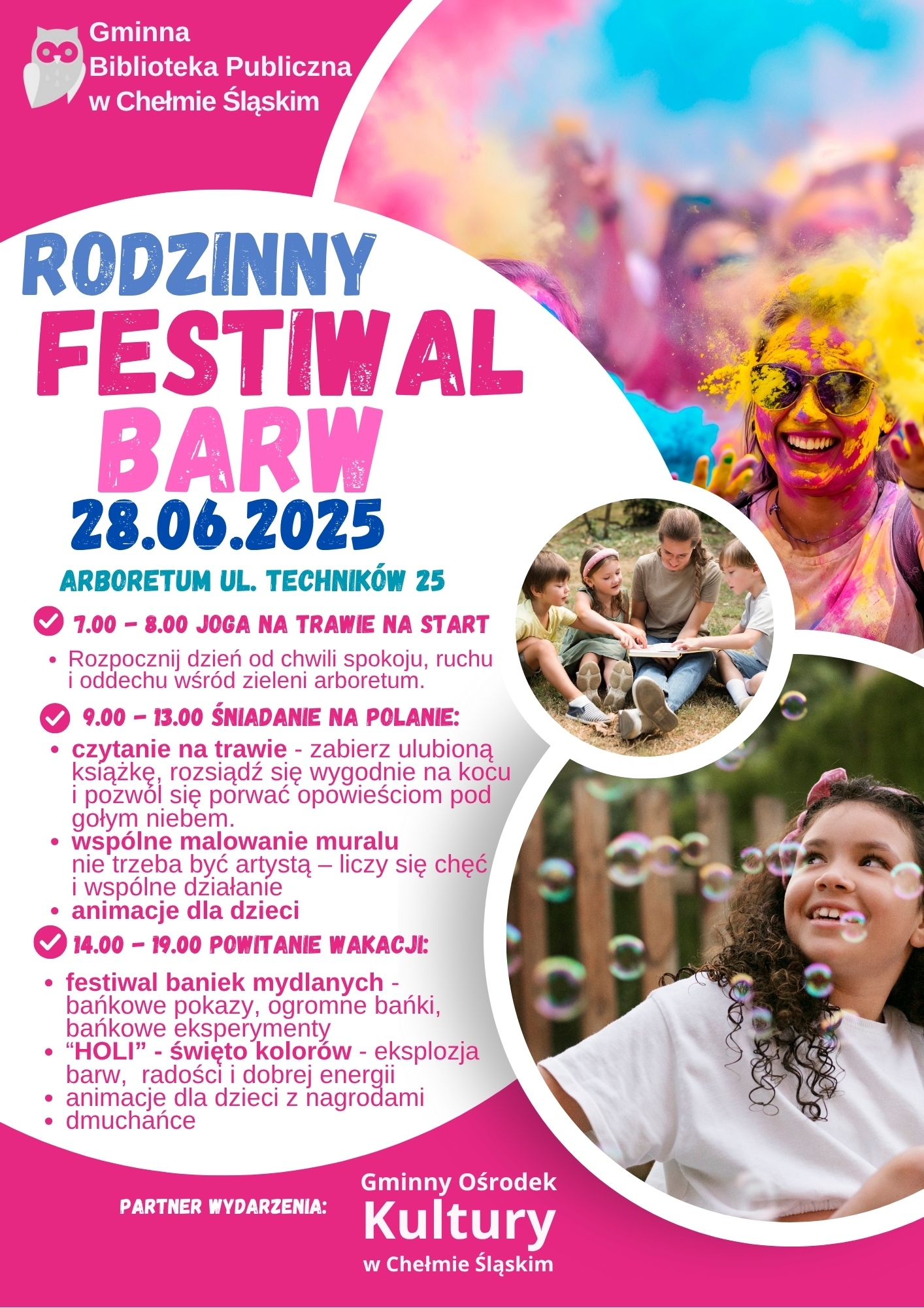 Kolorowy plakat promujący wydarzenie - opis w poście 