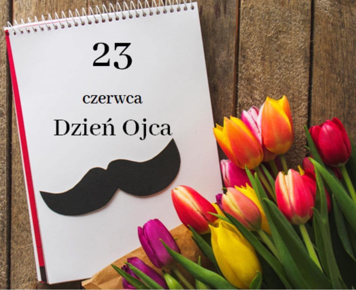 Kwiaty i napis dzień ojca