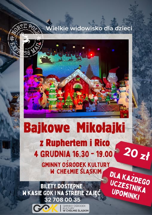 Plakat animacyjny - świąteczny promujący wydarzenie