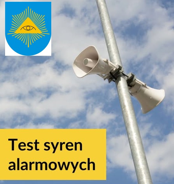 Syreny alarmowe na tle nieba 